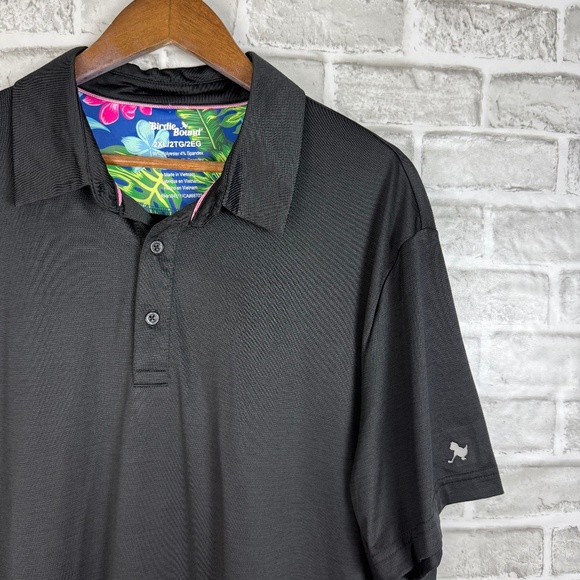 Birdie Bound Solid Black Performance Stretch Casual Golf Polo Mens 2XL - Picture 1 of 6